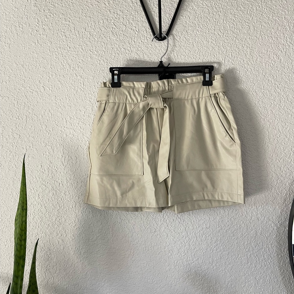 Cute faux leather shorts. Dress up with a blazer or down with sneakers!